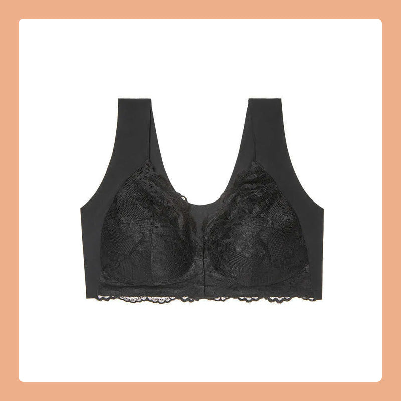 Women's Solid Lace Wireless Push Up Bra