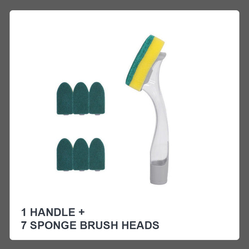 Pot Washing Brush With Handle And Liquid