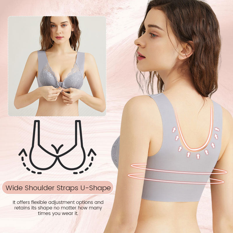 Women's Solid Lace Wireless Push Up Bra