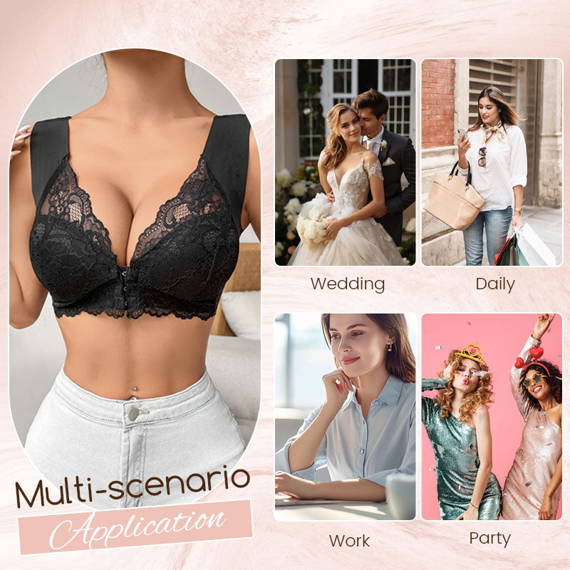 Women's Solid Lace Wireless Push Up Bra